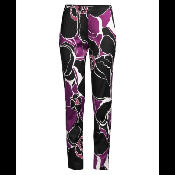 TRINA TURK varvara lady day orchid slim faille pants 0 - Picture 4 of 11